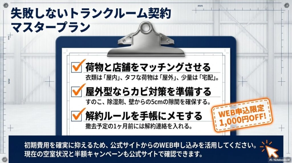 失敗しないトランクルーム契約について