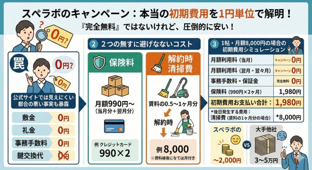 【結論】スペラボのキャンペーンは完全無料になる?1円単位で暴く本当の初期費用