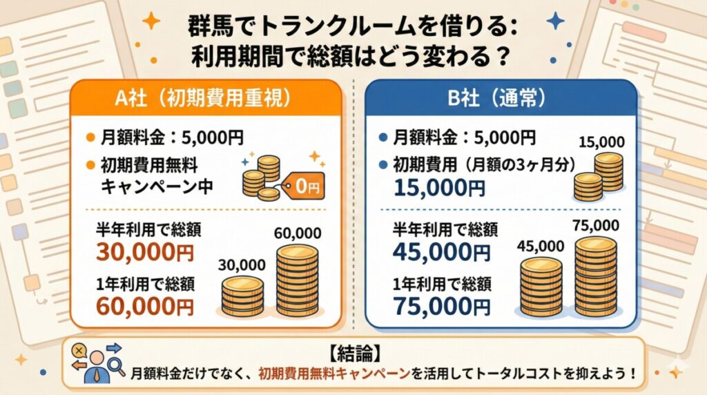 半年利用と1年利用で総額はどう変わる?をわかりやすく図解