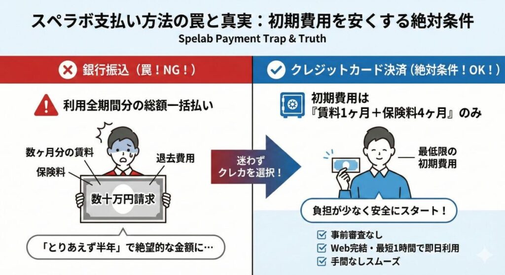 【要注意】初期費用を安くするなら「クレジットカード決済」が絶対条件