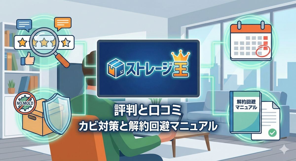 【暴露】ストレージ王の評判と口コミ!カビ対策と解約回避マニュアルのアイキャッチ