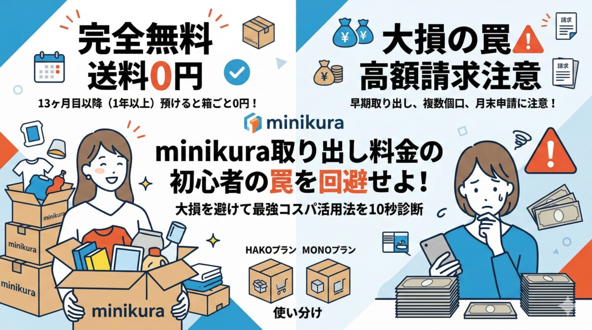 minikura 取り出し 料金