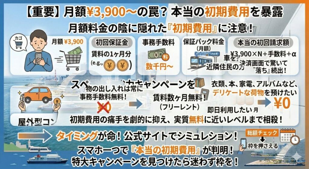 【重要】月額料金の罠?初期費用の暴露とキャンペーン訴求