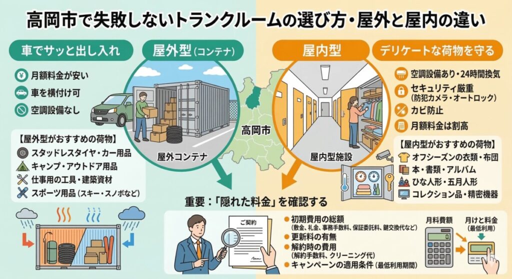 高岡市で失敗しないトランクルームの選び方