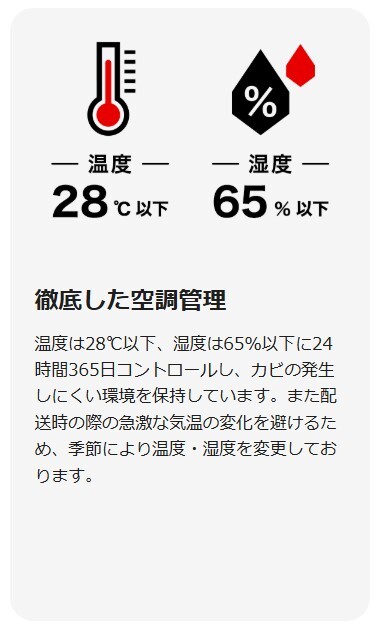 minikura 特長 徹底した空調管理