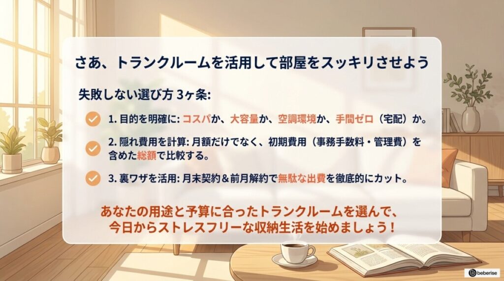 トランクルーム東京・安い順ランキング!全30社から選ぶ目的別5選のまとめ