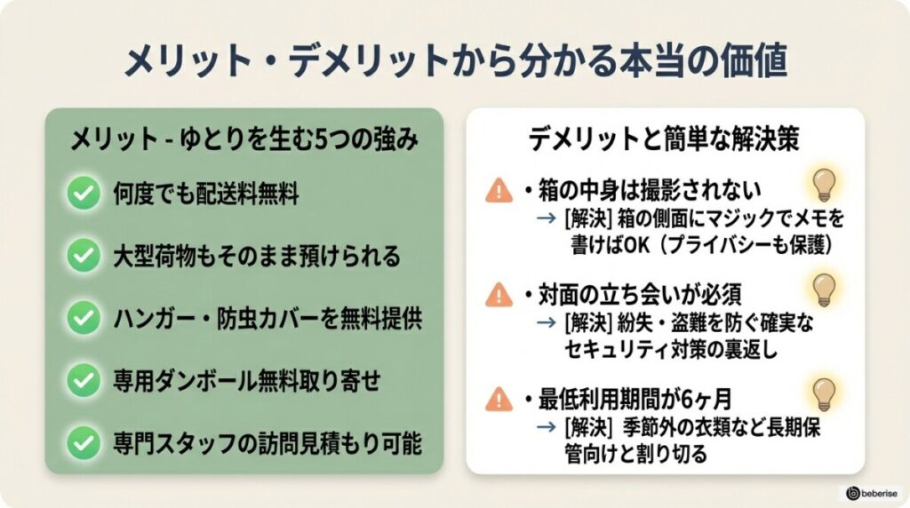 5つのメリット:大型荷物対応や専用ダンボール無料提供がもたらす「ゆとり」