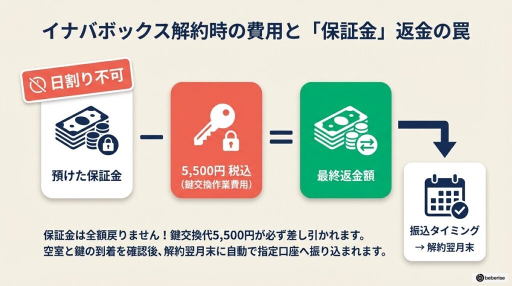 イナバボックス解約時の費用と「保証金」返金の罠