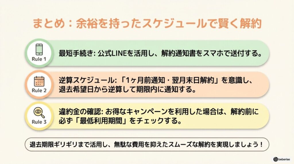 まとめ:オレンジコンテナの解約は余裕を持って1ヶ月前に通知しよう