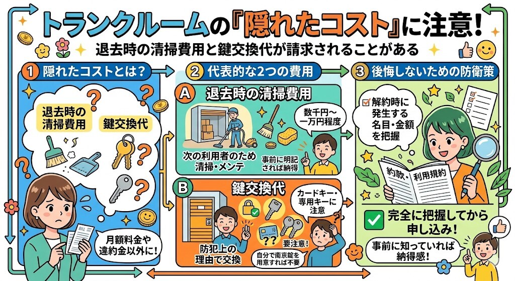 トランクルーム契約前に知っておくべき解約金・違約金の罠と注意点をわかりやすく図解