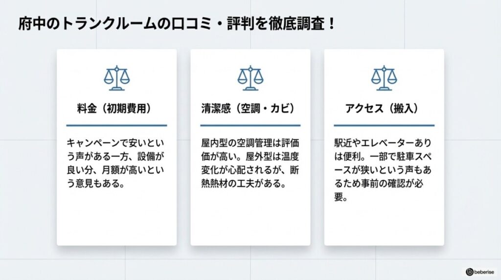 府中のトランクルームの口コミ・評判を徹底調査!