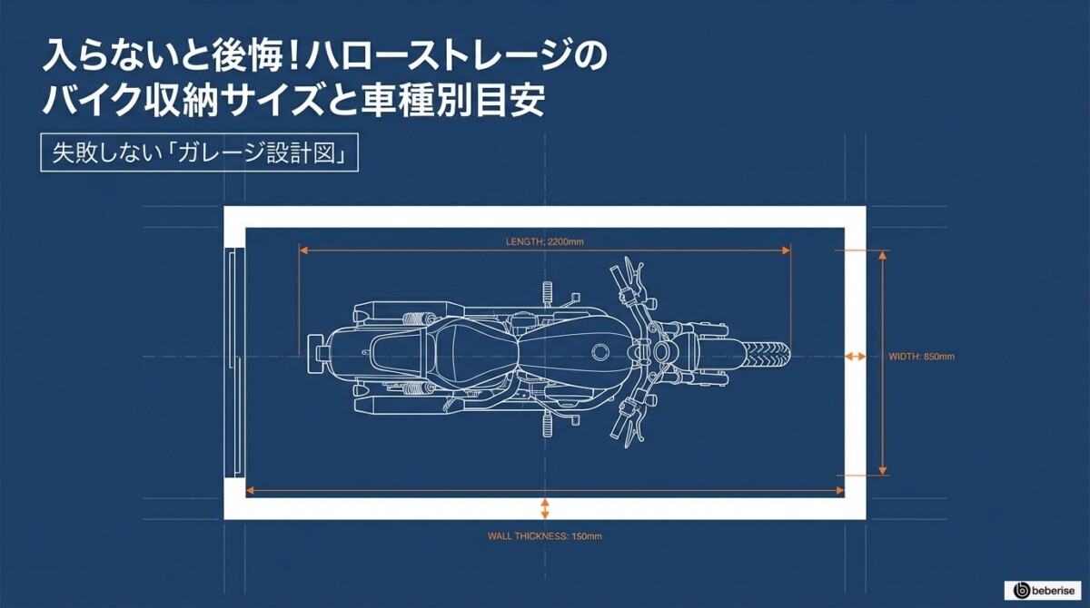 入らないと後悔!ハローストレージのバイク収納サイズと車種別目安のアイキャッチ