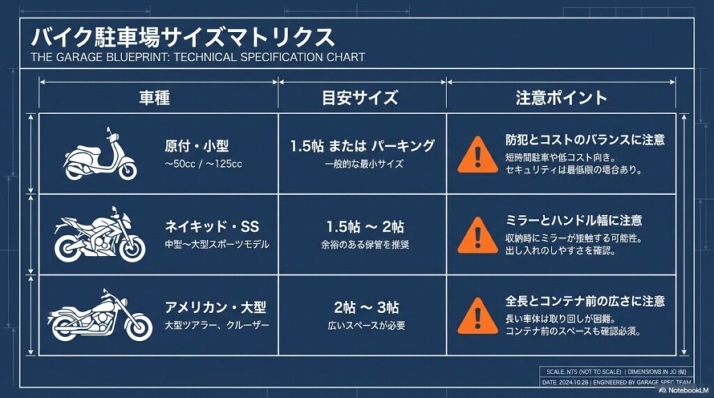 【結論】あなたのバイクに最適なハローストレージのサイズは?車種別の目安一覧
