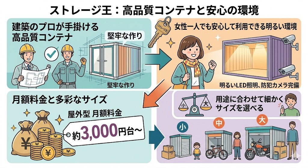 ストレージ王の特徴をわかりやすく図解