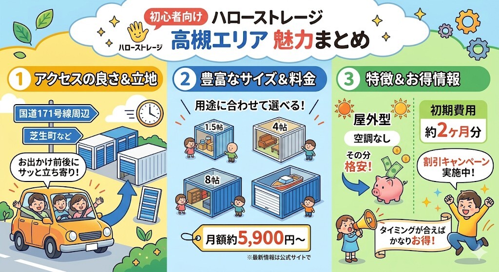 ハローストレージ 高槻エリアの3店舗(171号線周辺などアクセスの良さで選ぶ)をわかりやすく図解