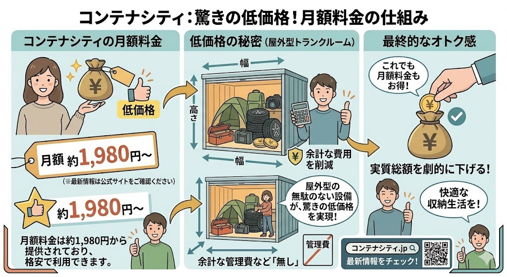 コンテナシティの月額料金をわかりやすく図解
