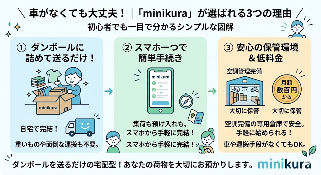 minikura(ミニクラ)の特徴をわかりやすく図解