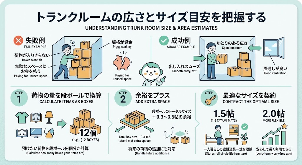 広さとサイズ目安を把握する(段ボール何個分か?)をわかりやすく図解
