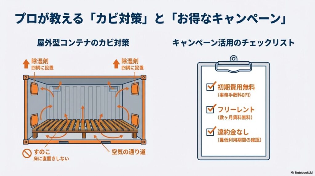 屋内型と屋外型(コンテナ)の空調設備の違いとカビ対策