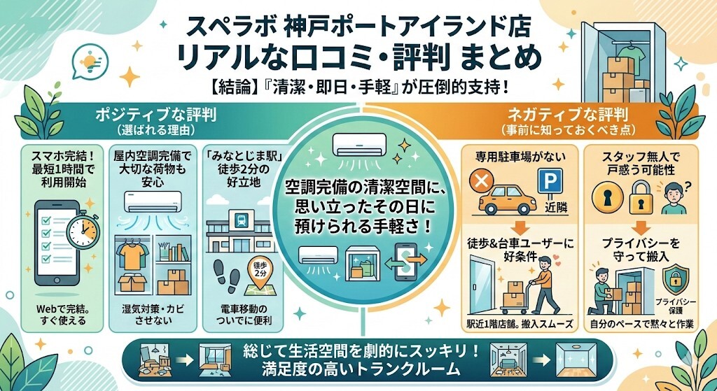 スペラボ神戸ポートアイランド店のリアルな口コミ・評判図解